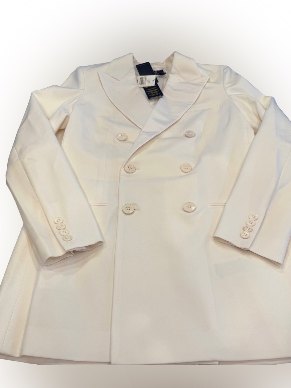 Polo Ralph Lauren Women’s Ivory Blazer Double Breasted Tailored Sz 4 NWT